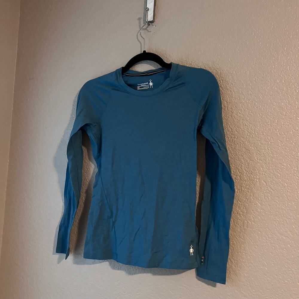 Smartwool Women's Long Sleeve Base Layer Top Teal Blue Green XS - Picture 2 of 5